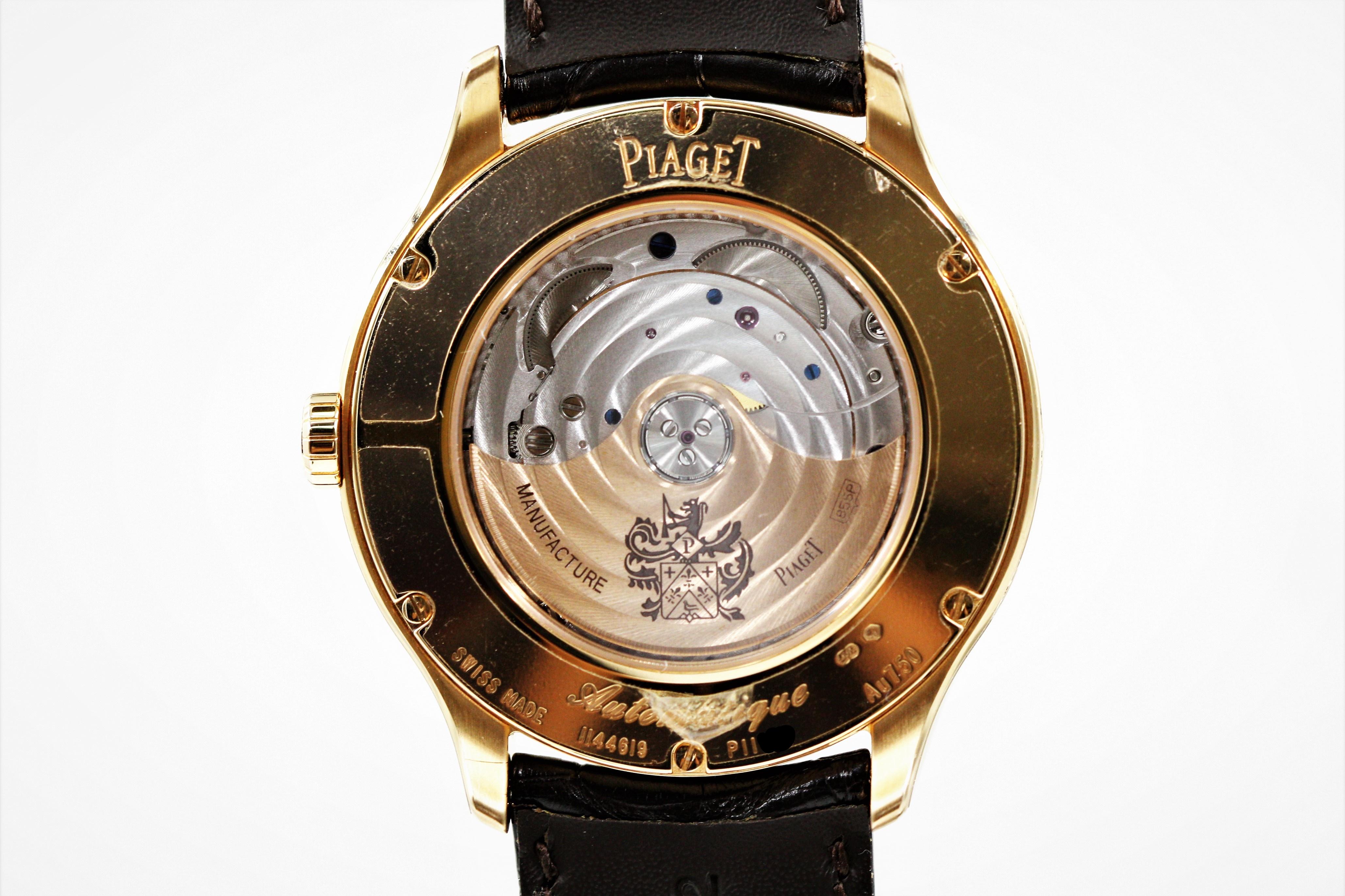 Men's Piaget Black Tie Gouverneur Perpetual Calendar Watch For Sale