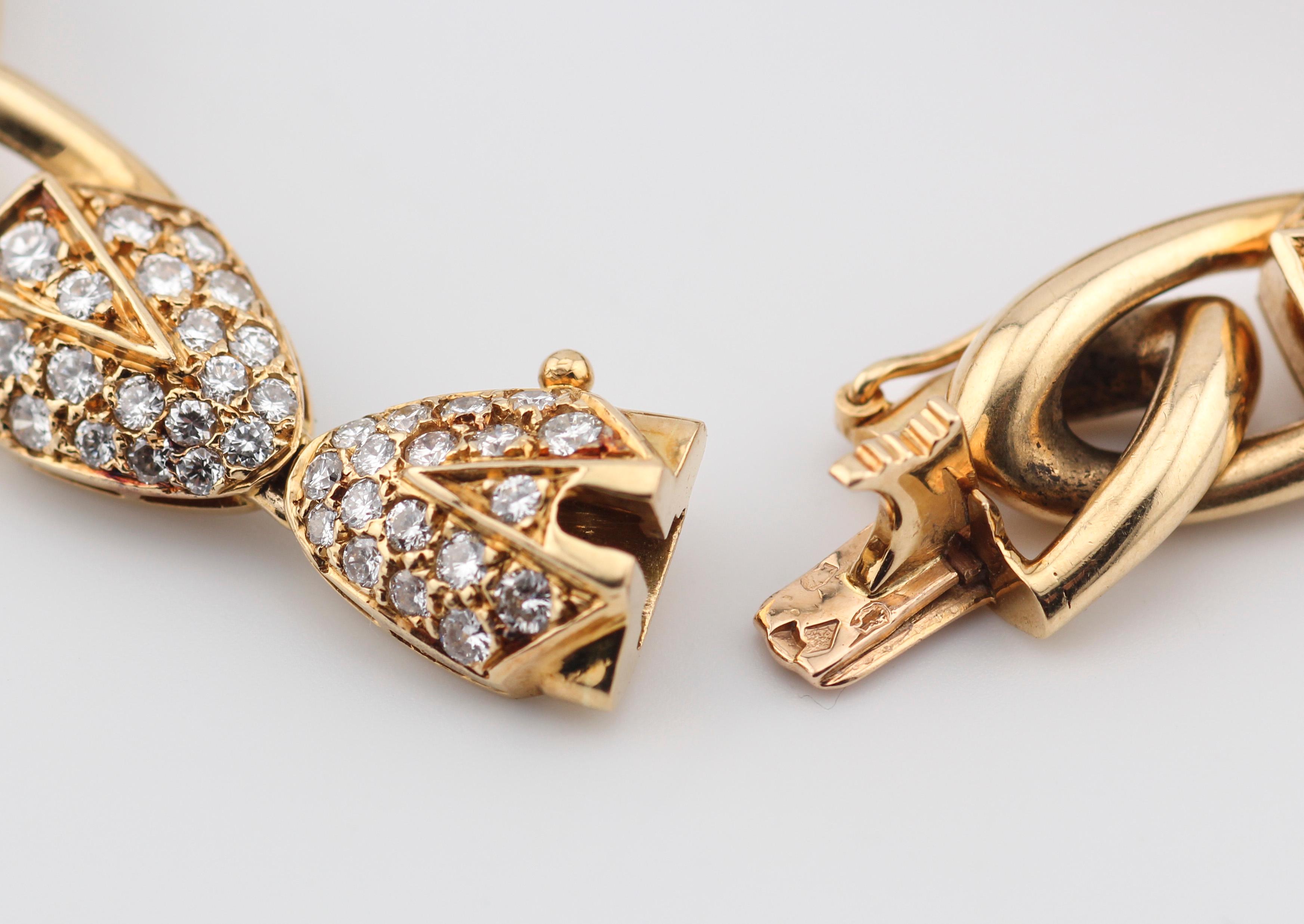 Piaget Brilliant Cut Diamond 18k Yellow Gold Link Bracelet For Sale 6