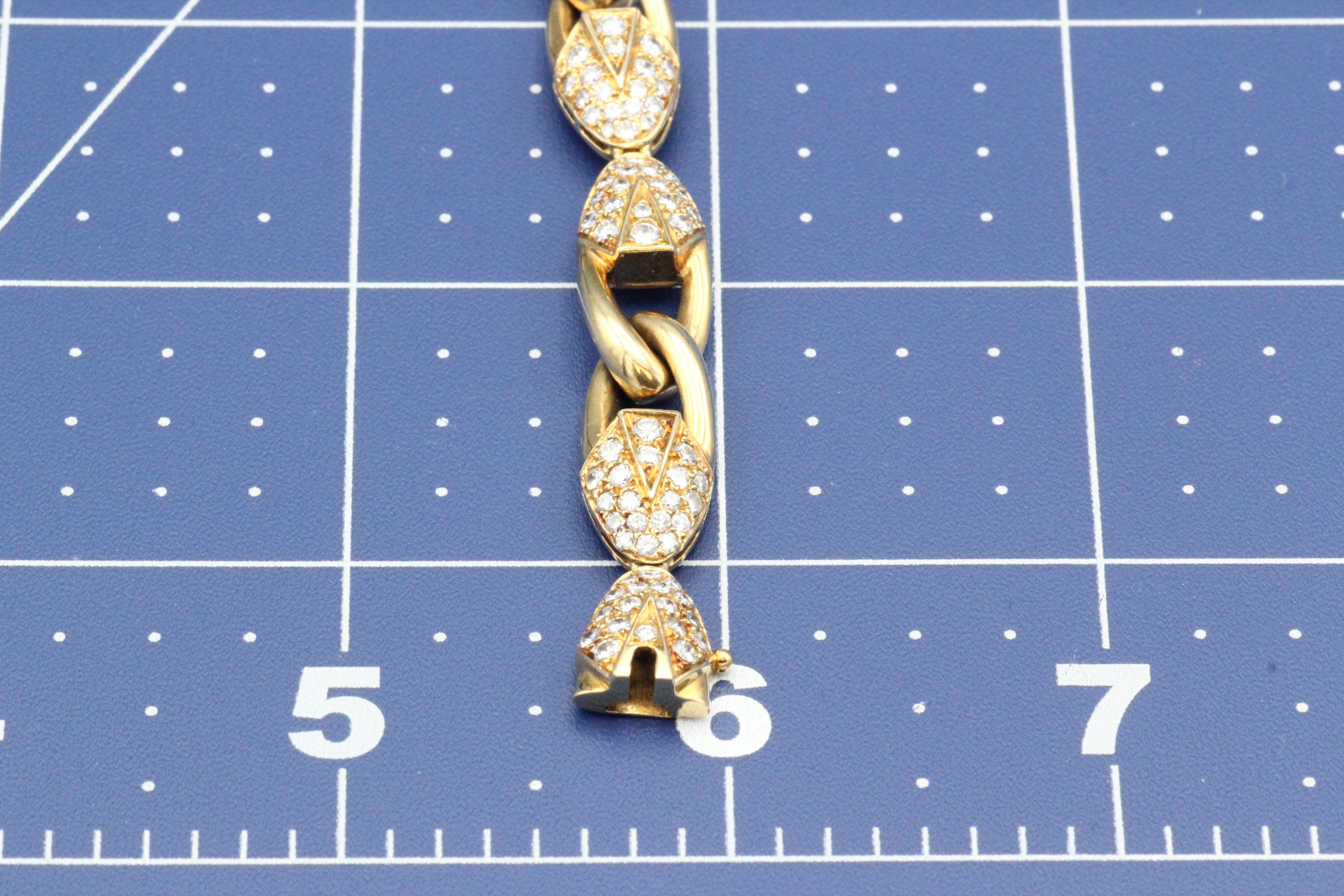 Piaget Brilliant Cut Diamond 18k Yellow Gold Link Bracelet For Sale 8