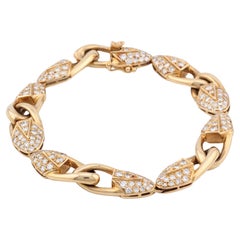 Retro Piaget Brilliant Cut Diamond 18k Yellow Gold Link Bracelet