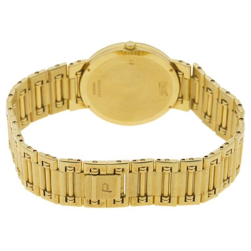 Contemporary Piaget Champagne 18K Yellow Gold & Diamond Dancer GOA03305 Men's Wristwatch 31MM