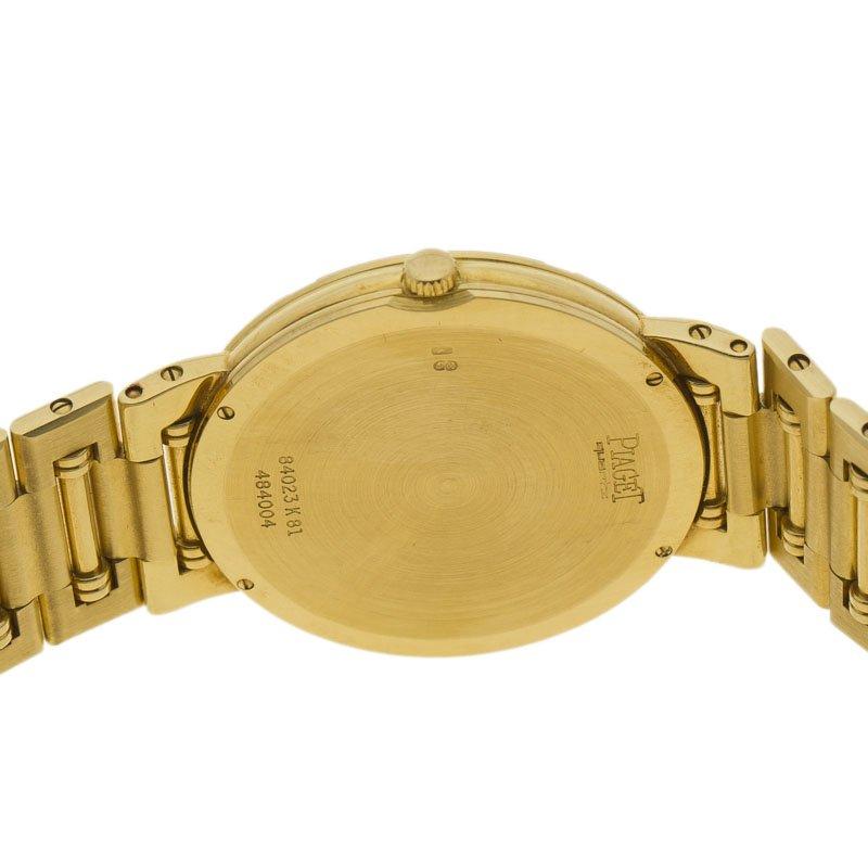 Piaget Champagne 18K Yellow Gold & Diamond Dancer GOA03305 Men's Wristwatch 31MM In Good Condition In Dubai, Al Qouz 2