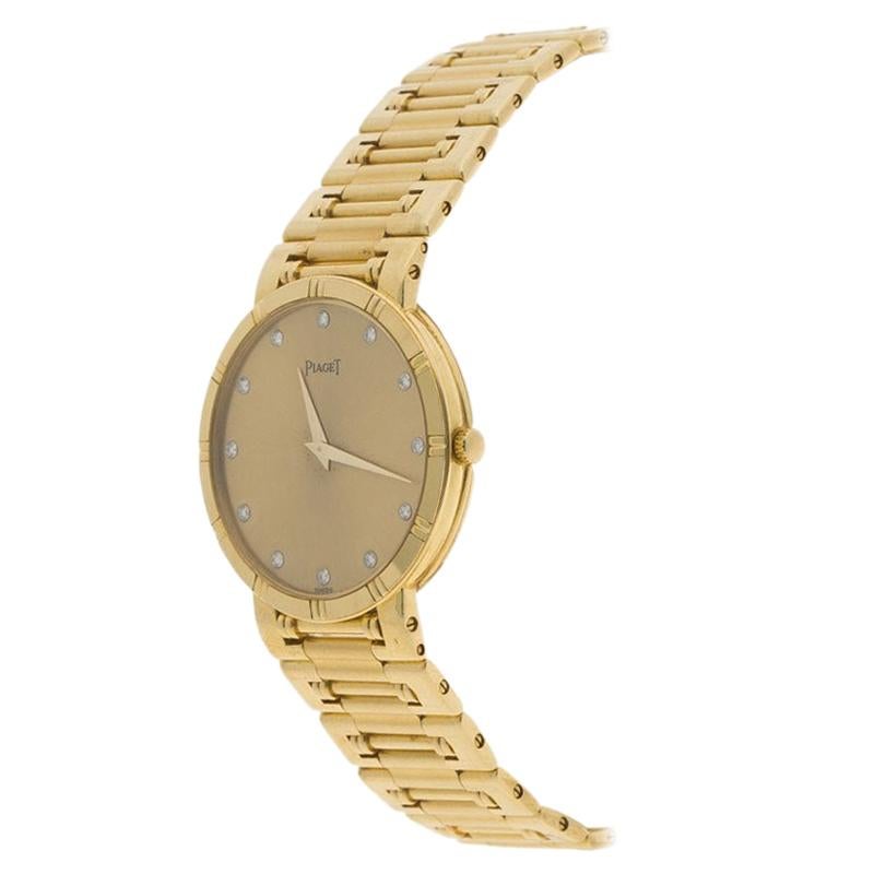Piaget Champagne 18K Yellow Gold & Diamond Dancer GOA03305 Men's Wristwatch 31MM