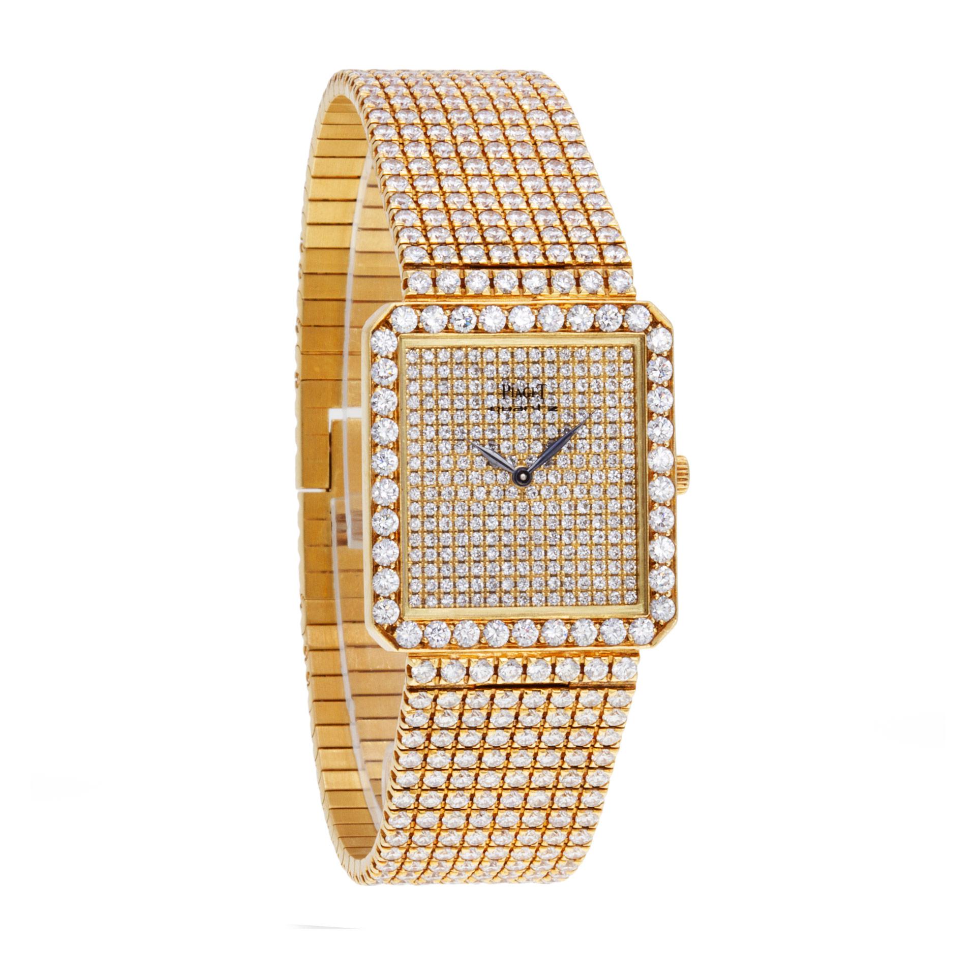 Piaget Classic 81541c626 18k mit Original Pave Diamanten Quarzuhr (Moderne)
