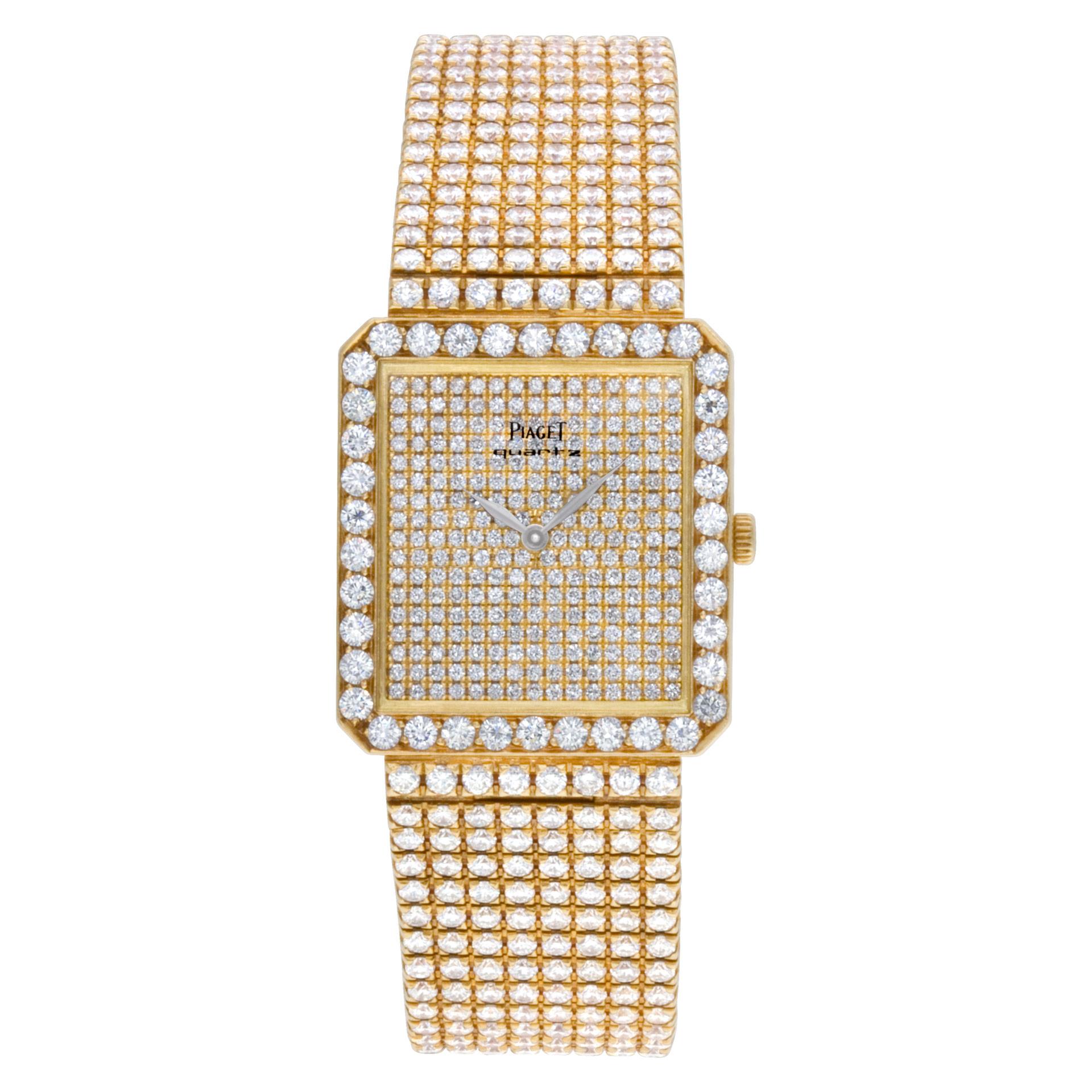 Modern Piaget Classic 81541c626 18k with Original Pave Diamonds Quartz Watch