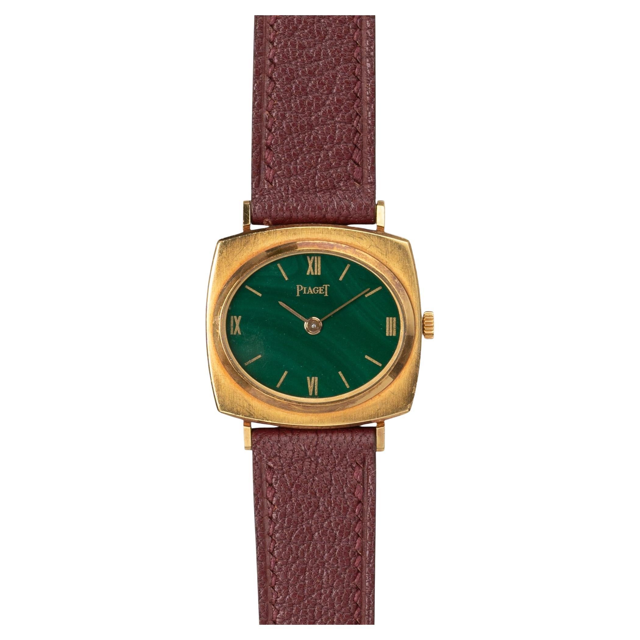 Piaget Classic 9542 Malachite Dial 18k YG 1980s For Sale