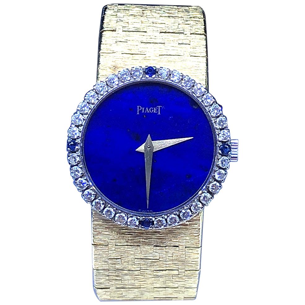 Piaget Classic 9706A6 18 Karat Yellow Gold Lapis Lazuli Dial Watch
