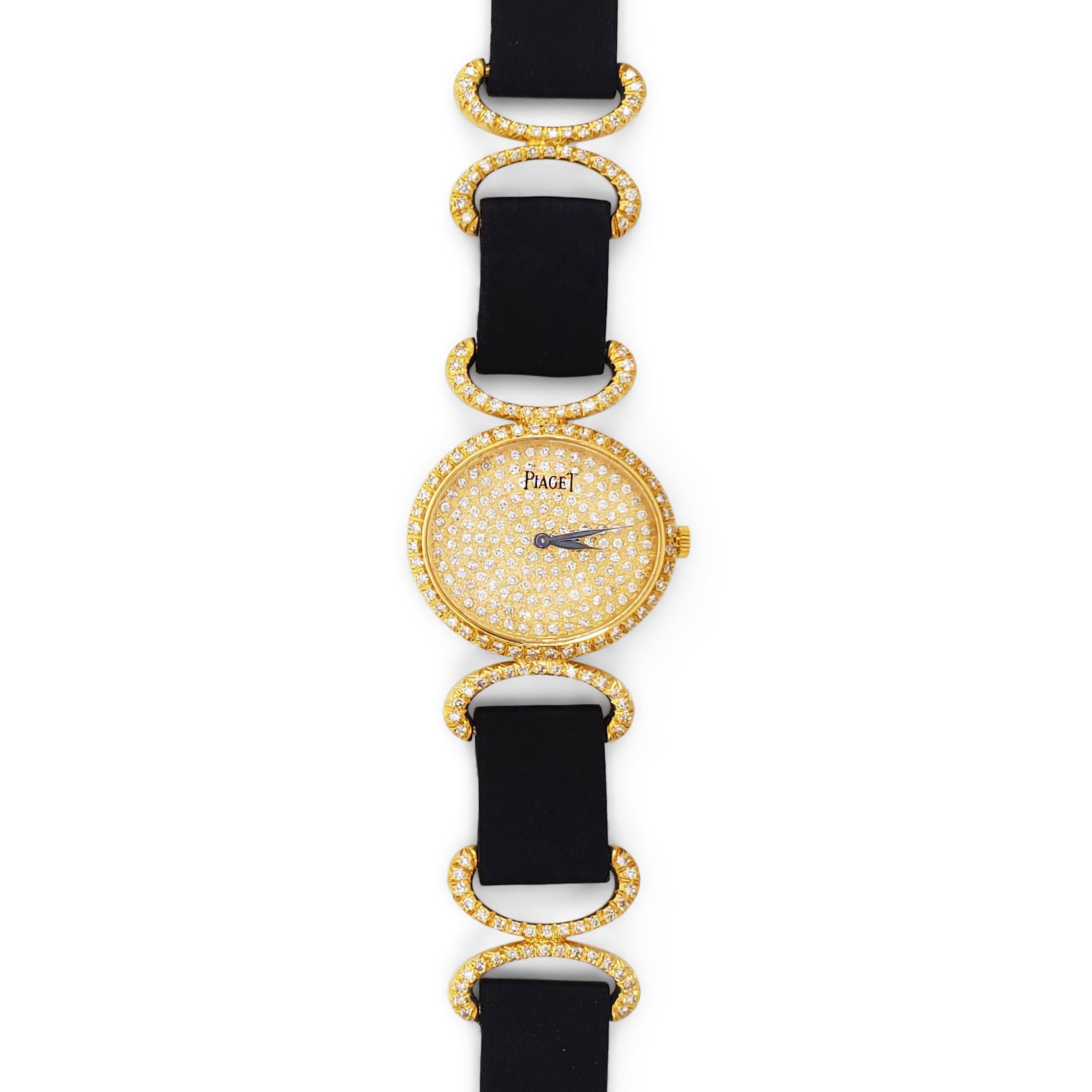 Piaget Classic Yellow Gold Diamond Vintage Ladies Watch In Good Condition In New York, NY