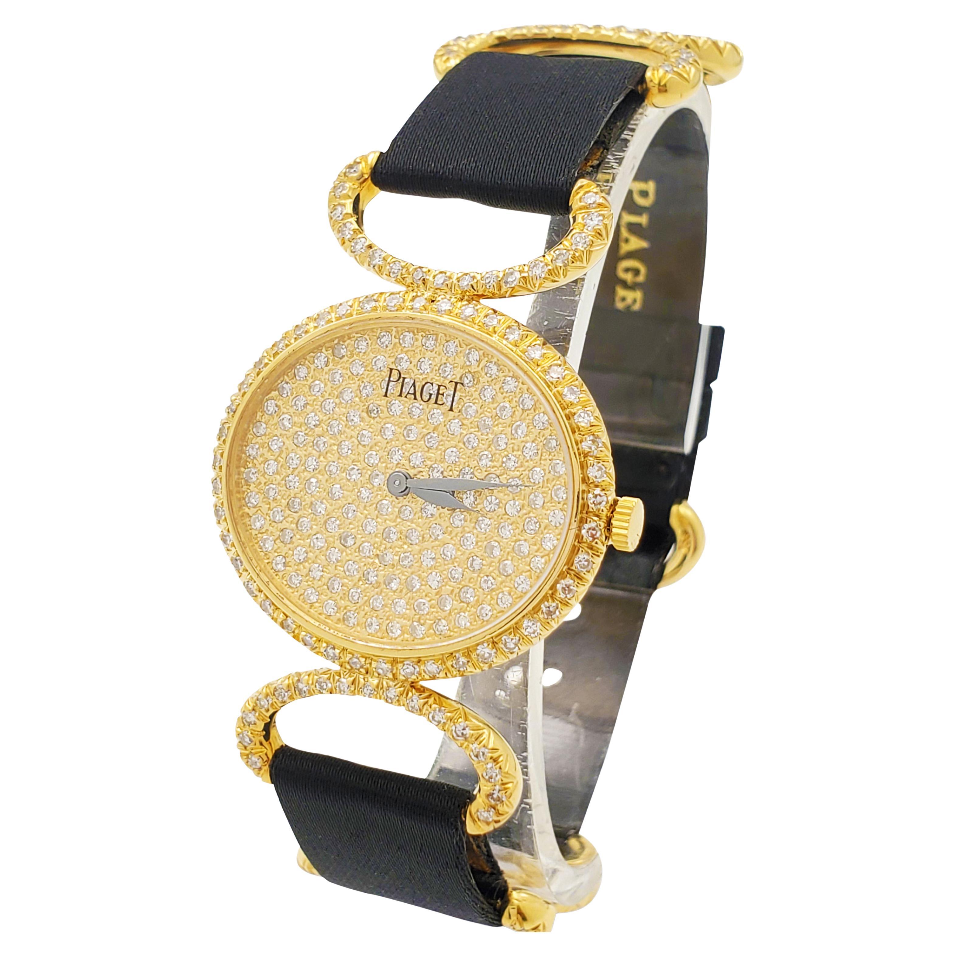 Piaget Classic Yellow Gold Diamond Vintage Ladies Watch