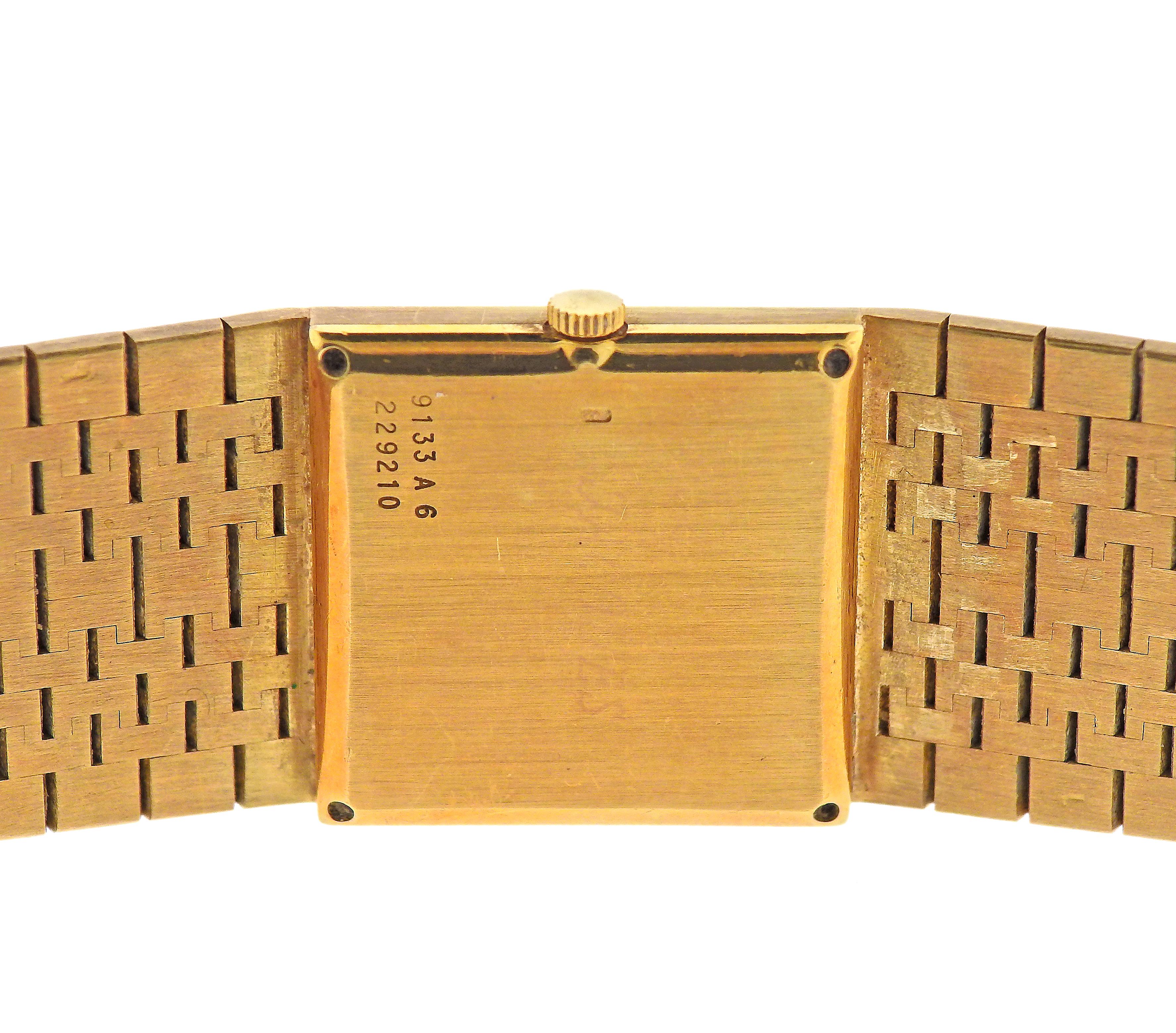 Piaget Classic Yellow Gold Lapis Dial Watch In Excellent Condition In New York, NY