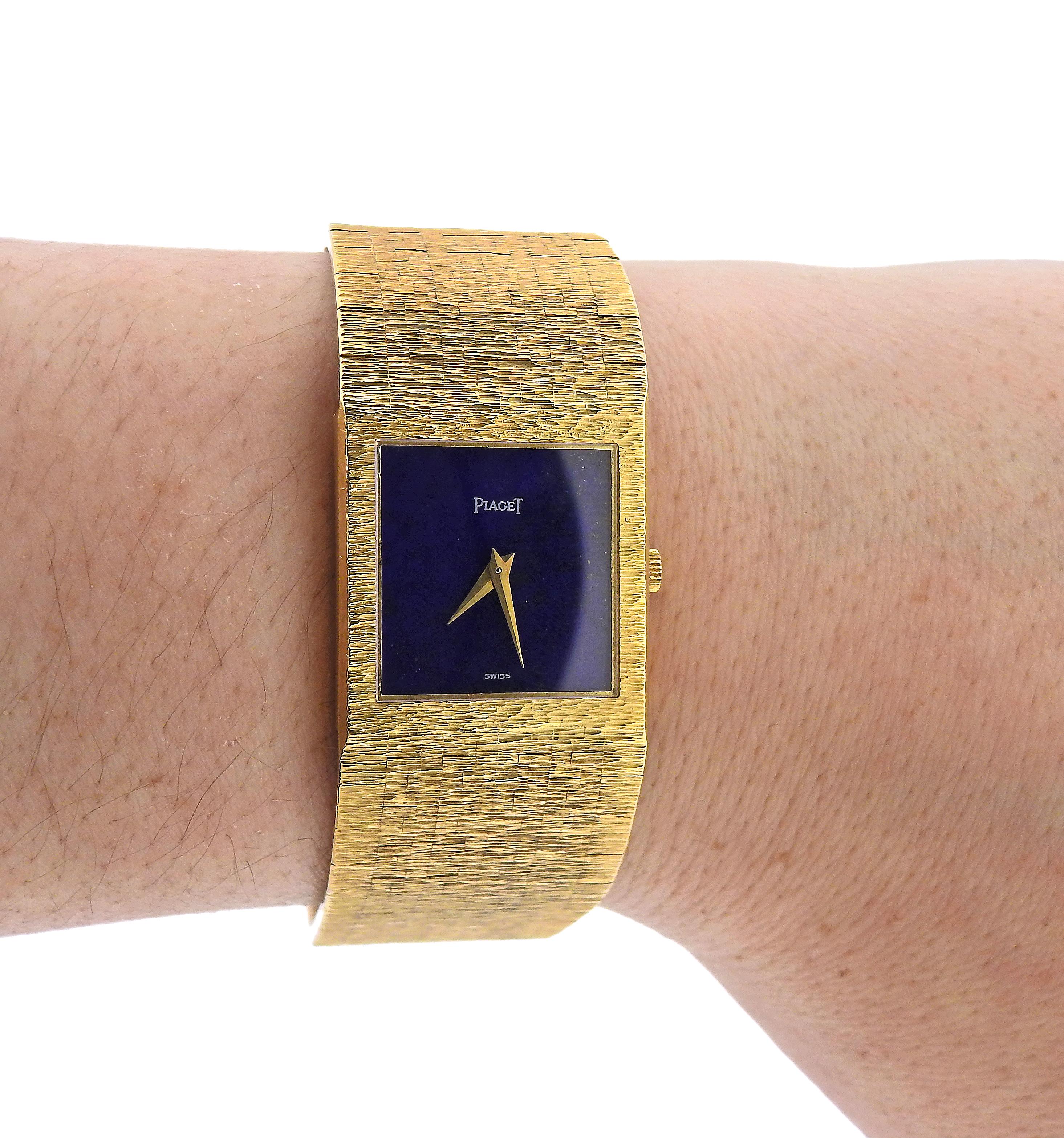 Women's Piaget Classic Yellow Gold Lapis Dial Watch