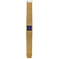Vintage Piaget Classic Yellow Gold Lapis Dial Watch