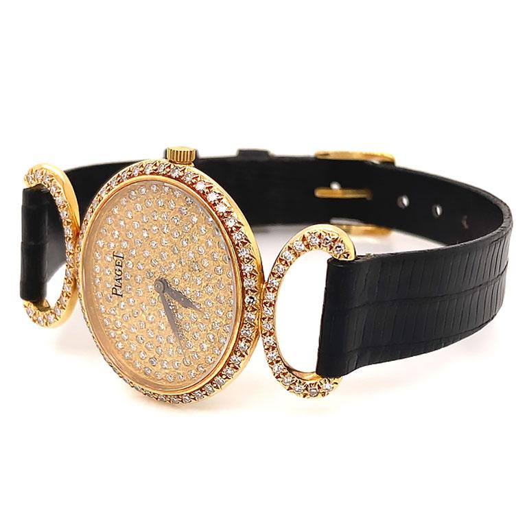 Piaget Classique Vintage Damenuhr, 18 Karat Gelbgold Diamant Ref. 9802 (Rundschliff)