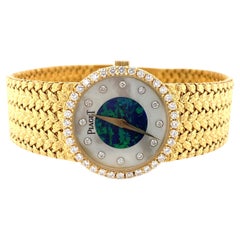 Piaget Classique 18k Yellow Gold Mother of Pearl and Opal Dial Diamonds