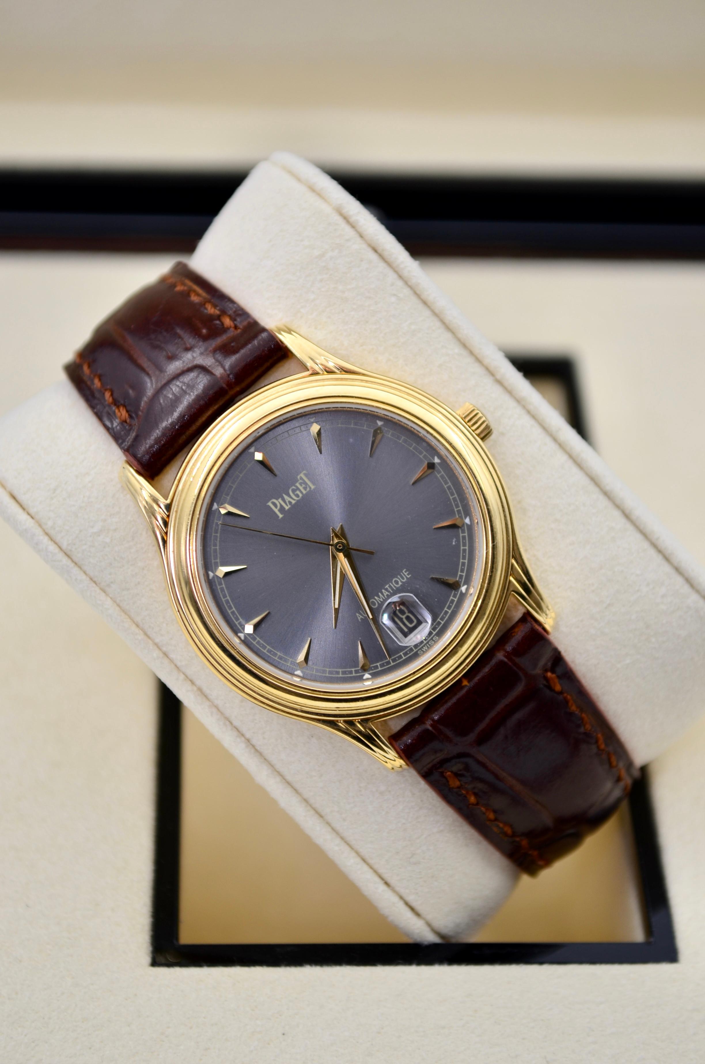 Piaget Classique 33mm 18K Gelbgold Graues Zifferblatt Automatik Ref: 24022 im Zustand „Hervorragend“ in București, București