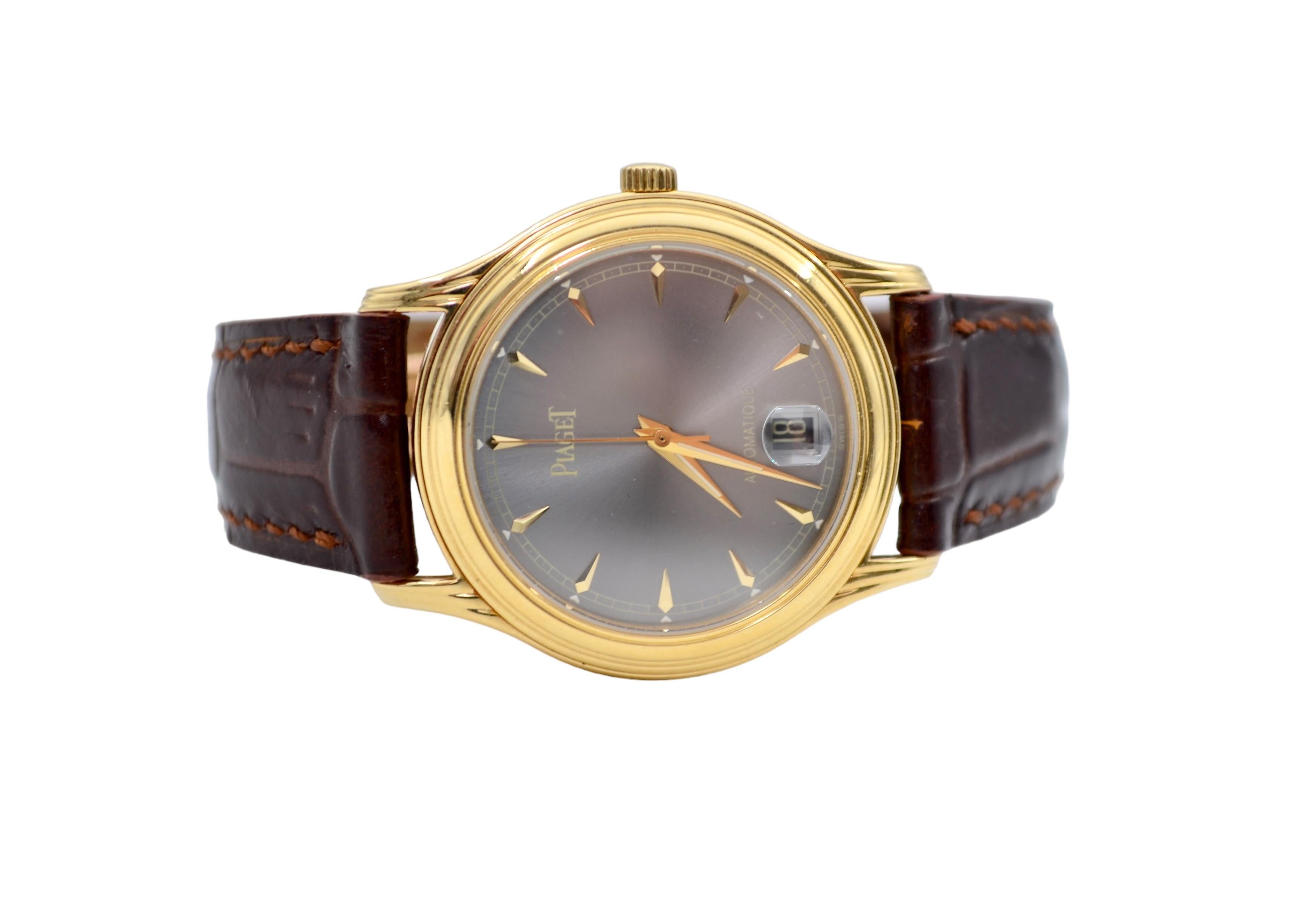 Piaget Classique 33mm 18K Gelbgold Graues Zifferblatt Automatik Ref: 24022 3