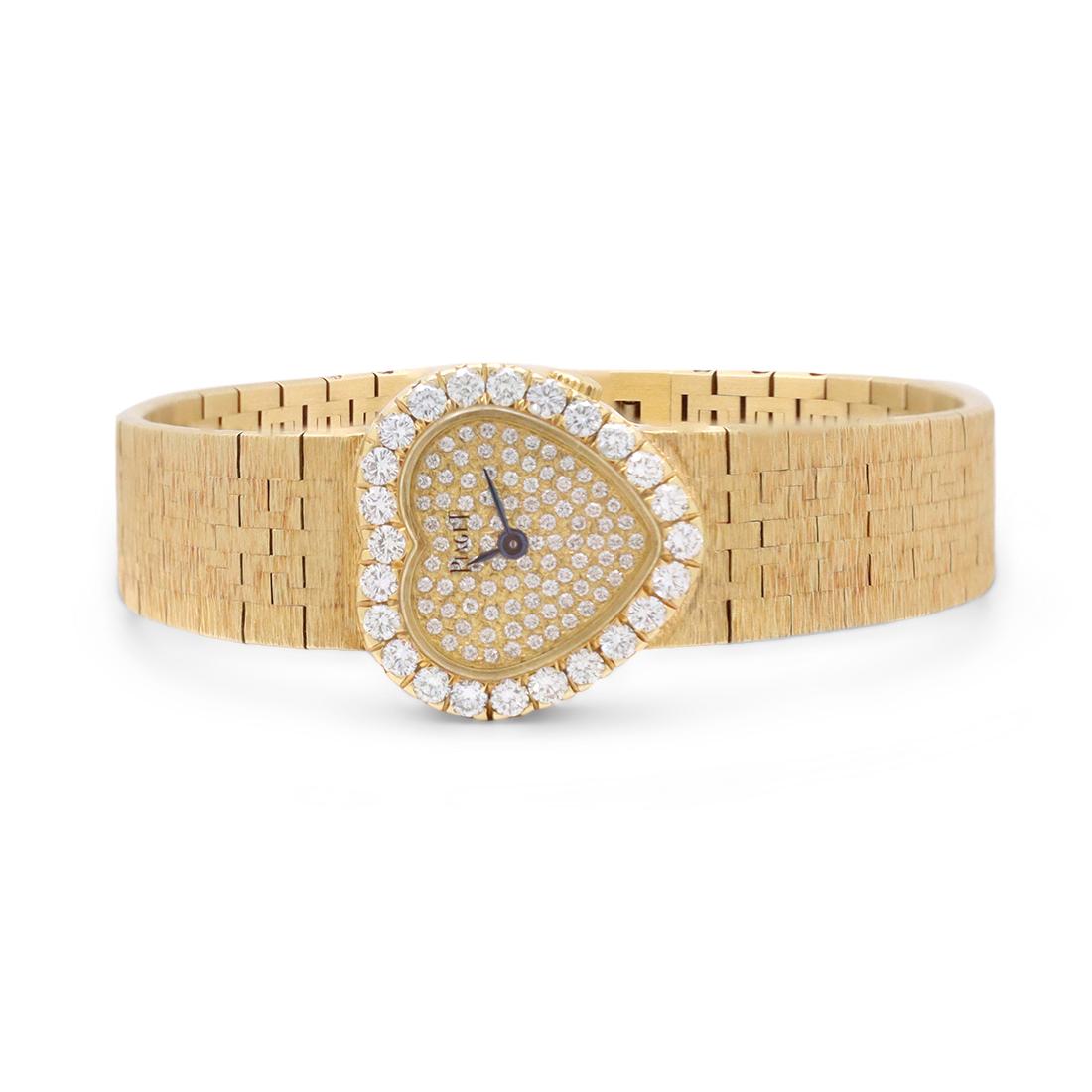 piaget classique heart 18k yg diamond watch