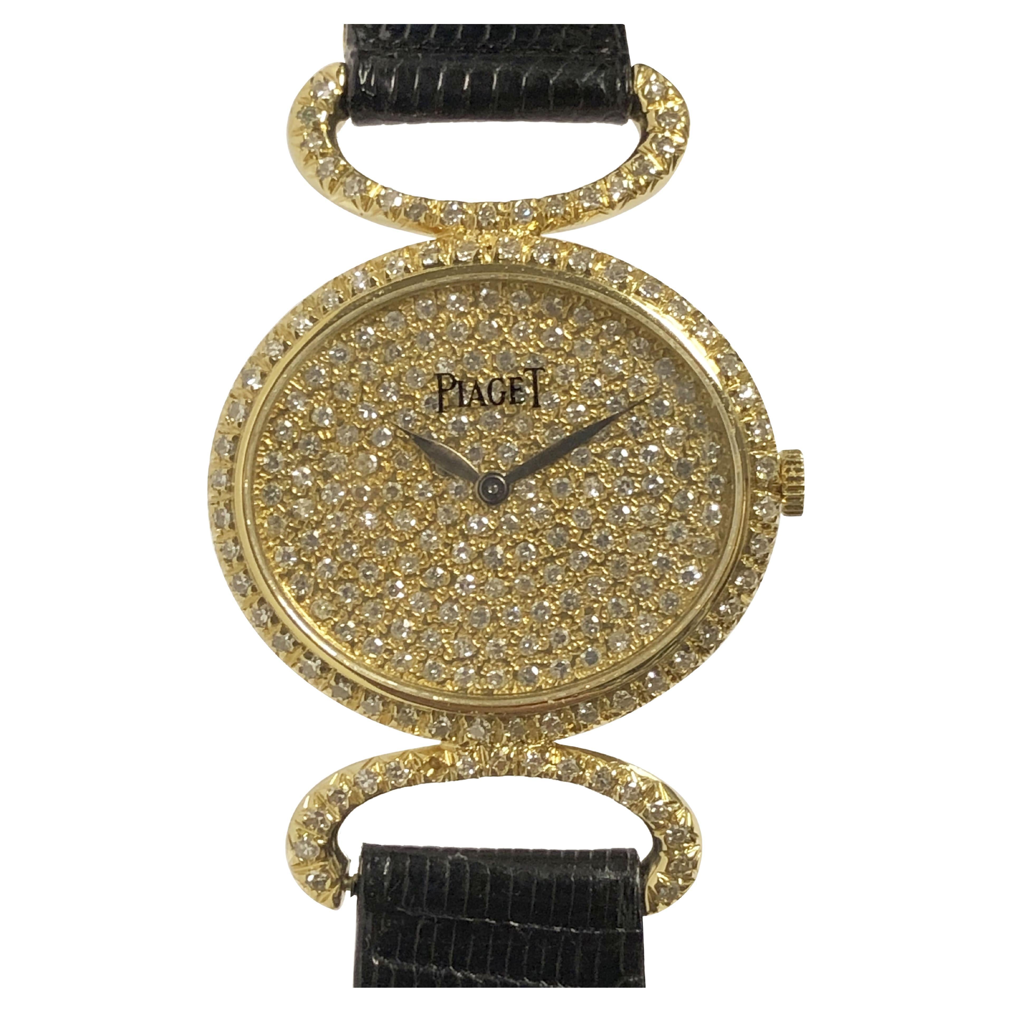 Piaget Classique Damen Gelbgold und Diamantbesatz Armbanduhr