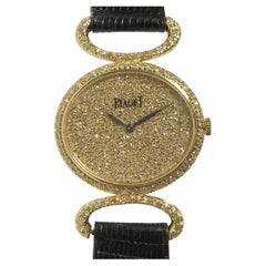 Piaget Classique Damen Gelbgold und Diamantbesatz Armbanduhr