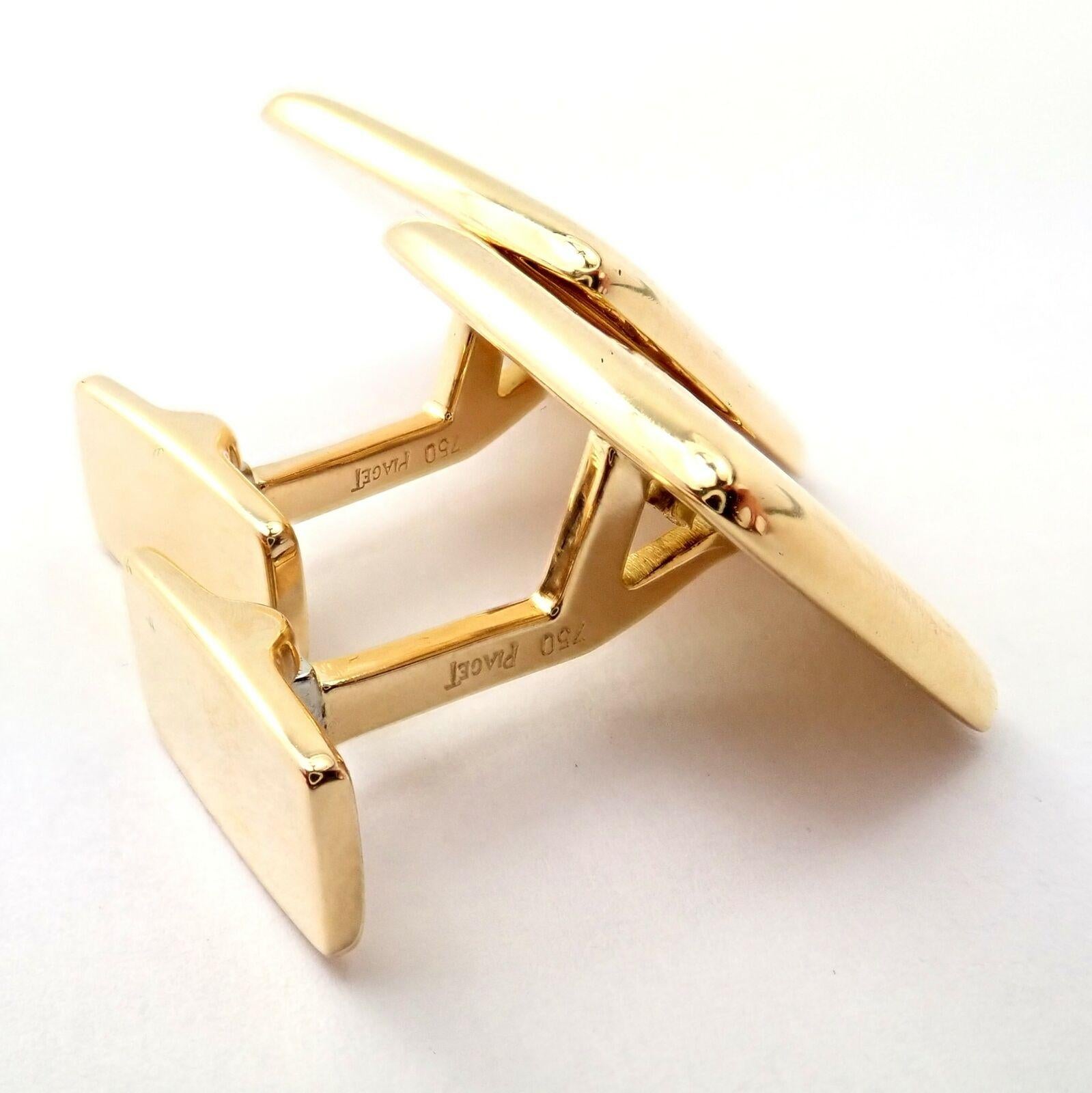 Piaget Wappen-Manschettenknöpfe aus Gelbgold im Angebot 3