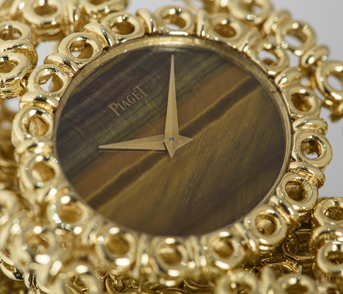Piaget Cocktail Dress Watch Vintage Yellow Gold Tigers Eye Dial 9801 V2 6 2
