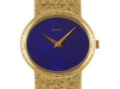 Piaget Cocktailkleid-Uhr für Damen aus 18 Karat Gelbgold mit Lapislazuli-Zifferblatt 9801 A6