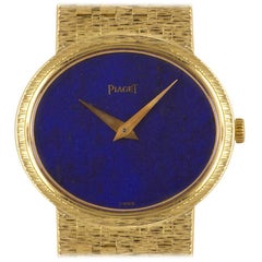 Piaget Cocktail Dress Watch Women's 18k Yellow Gold Lapis Lazuli Dial 9801 A6