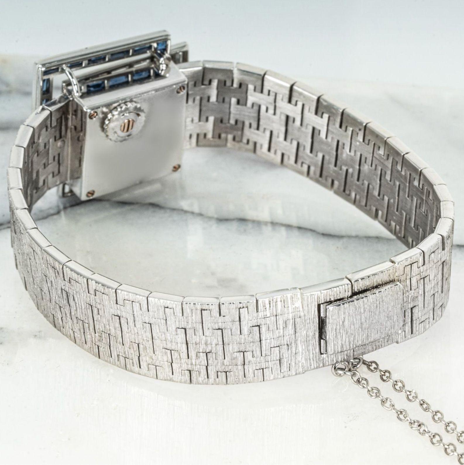 Piaget Cocktail Watch Diamond & Sapphire Set 2504 Watch In Excellent Condition For Sale In London, GB