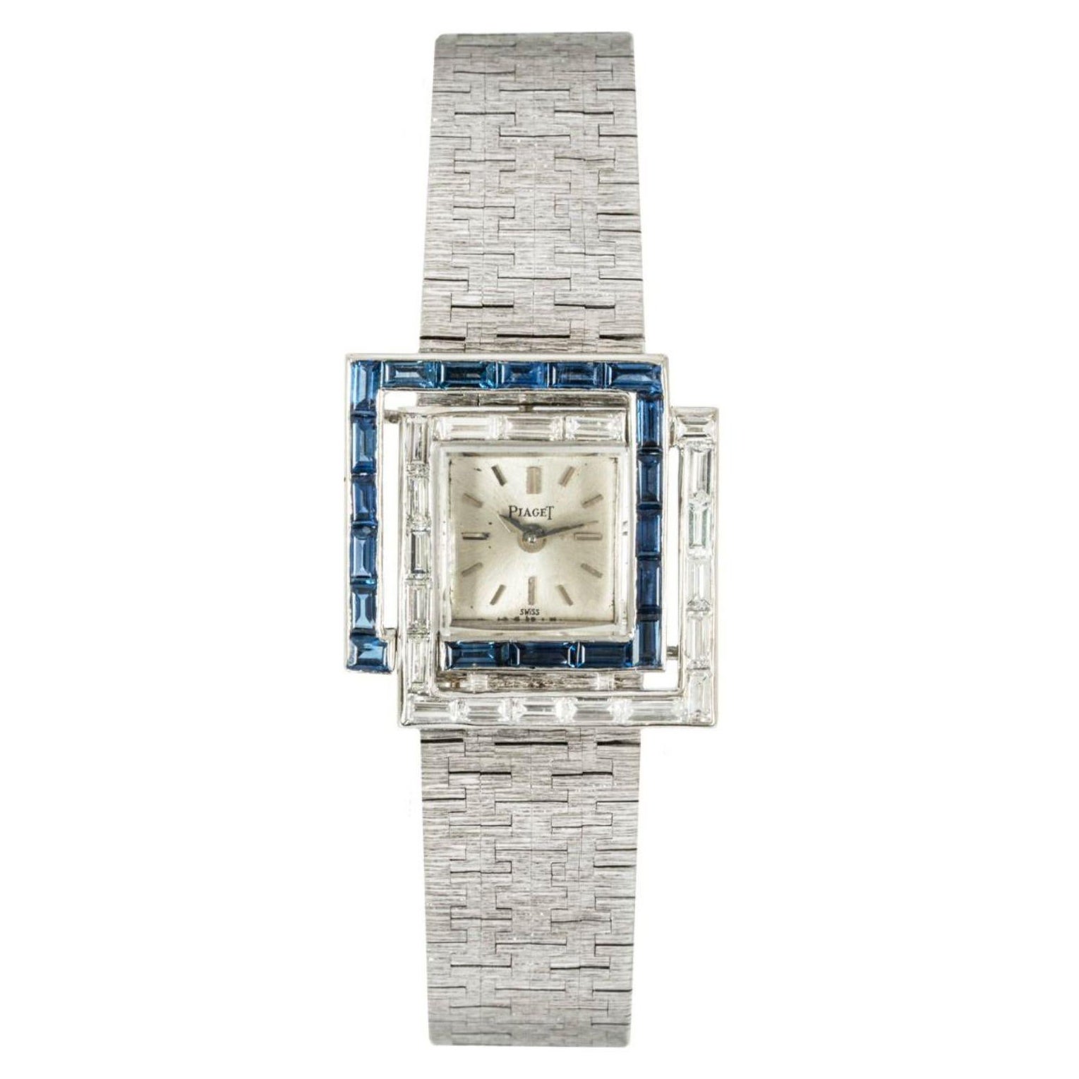 Reloj de Cóctel Piaget Reloj 2504 engastado con diamantes y zafiros en venta