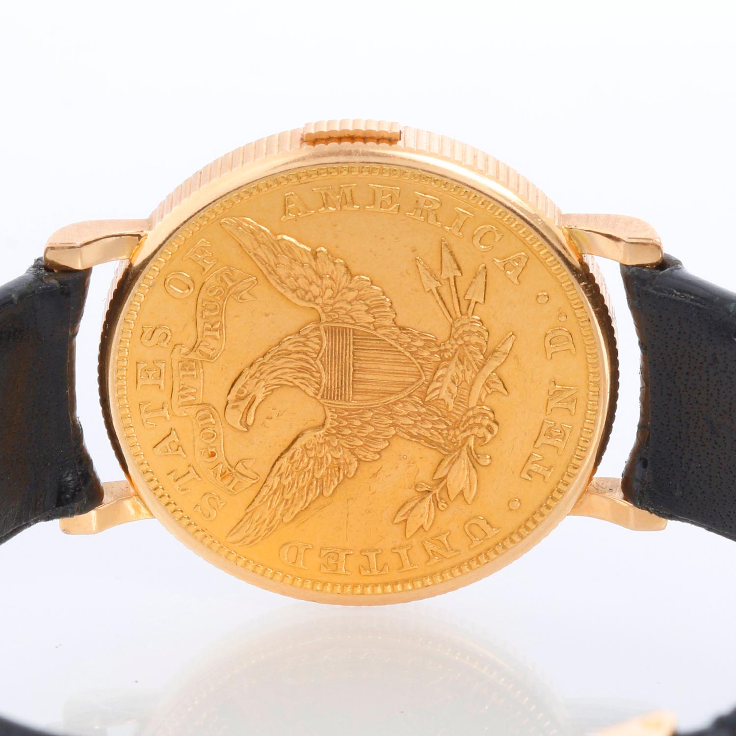 Piaget Coin Collection 18k Yellow Gold Watch In Excellent Condition In Dallas, TX