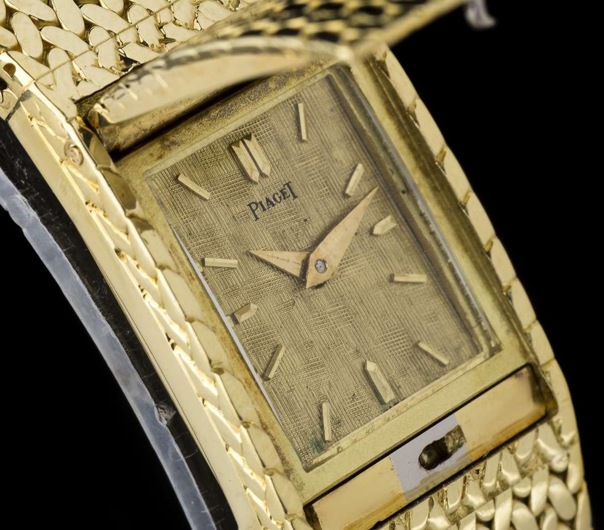 Women's Piaget Concealed Case Cocktail Dress Watch 18k Yellow Gold Champagne Dial