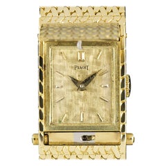 Piaget Concealed Case Cocktail Dress Watch 18k Yellow Gold Champagne Dial
