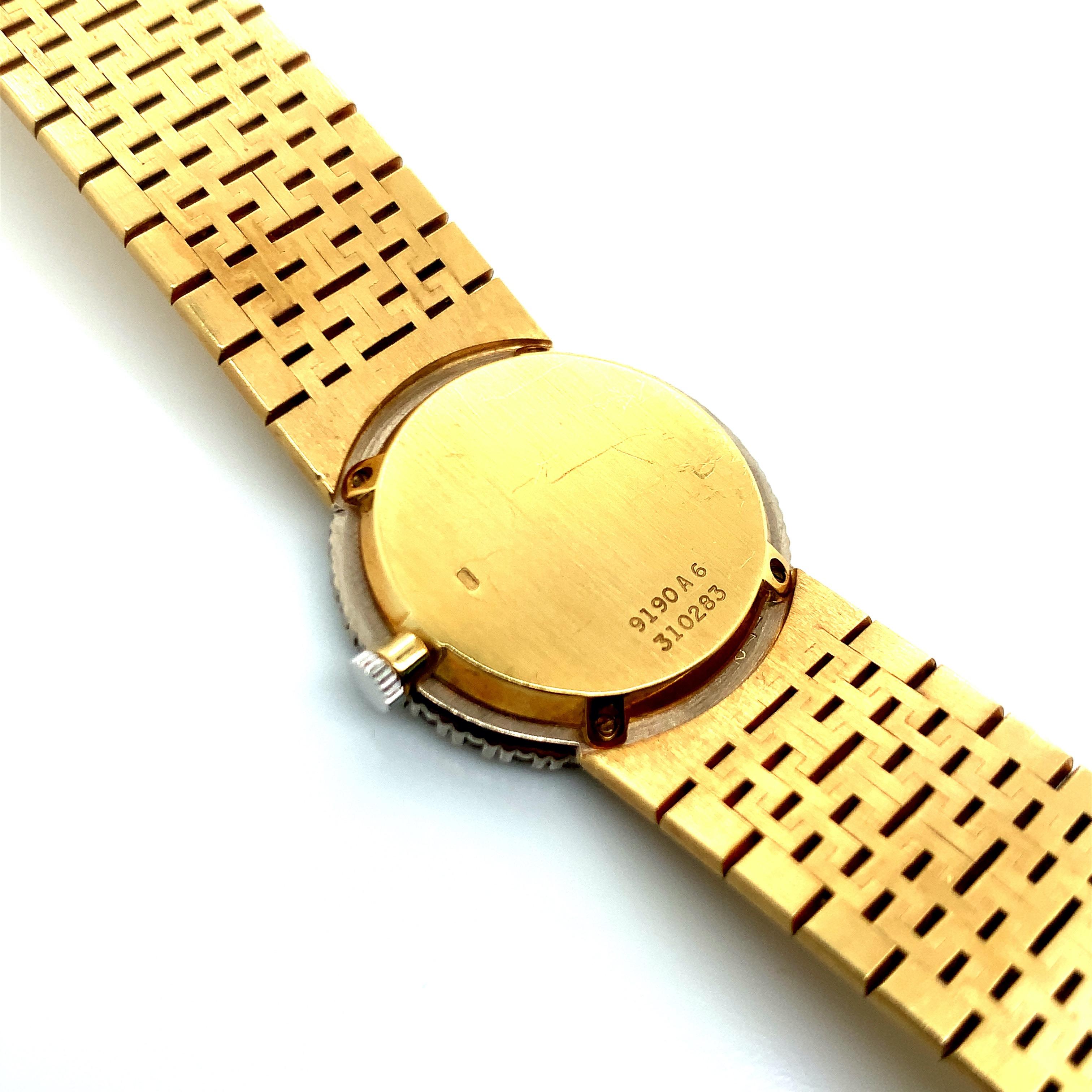 Piaget Coral Diamond Gold Watch In Excellent Condition In New York, NY