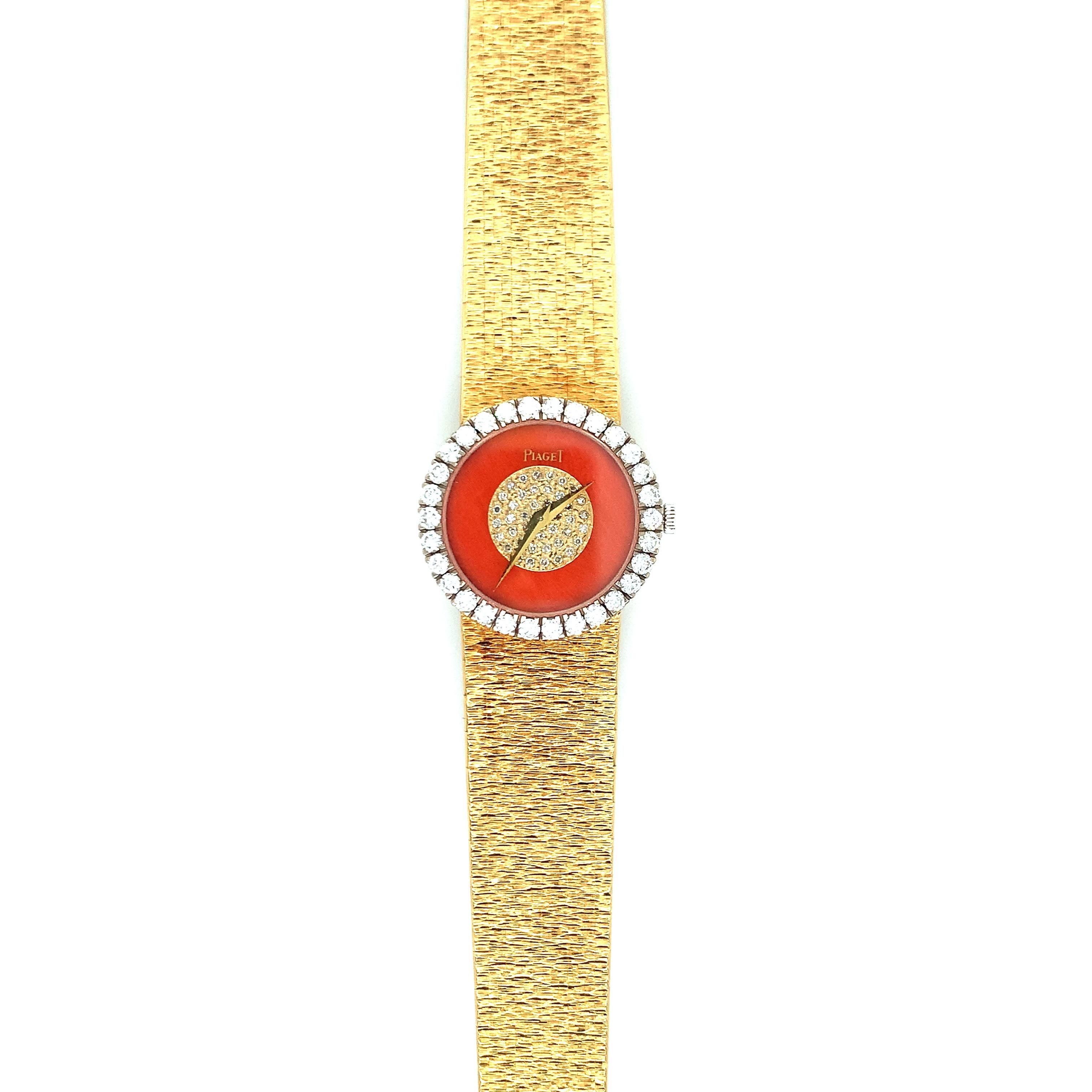 Women's Piaget Coral Diamond Gold Watch