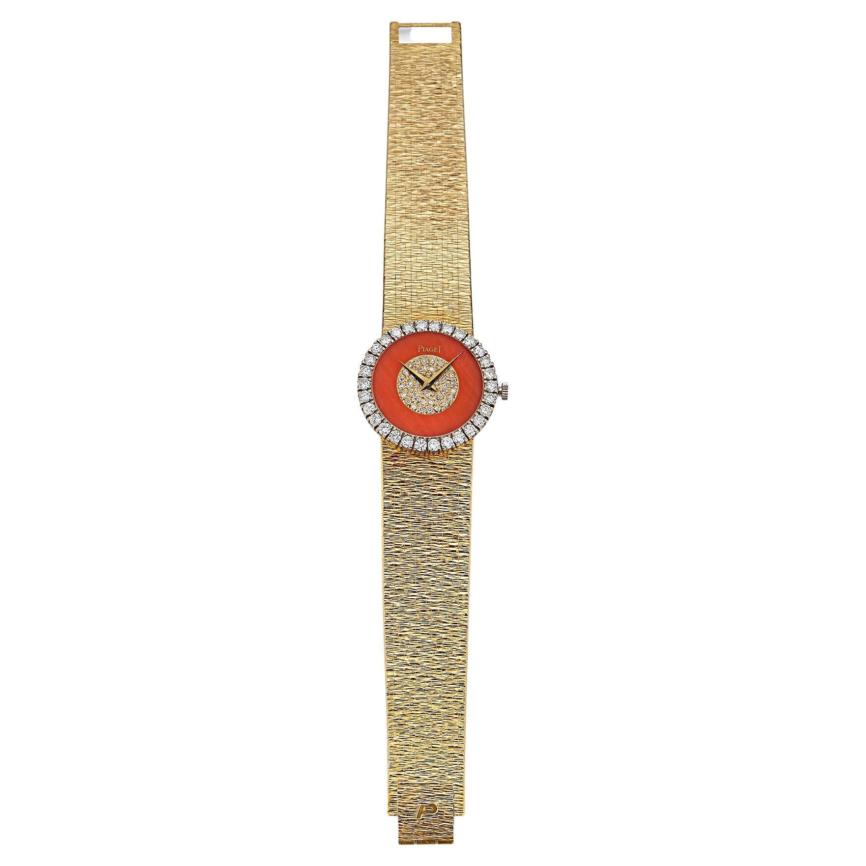 Vintage Piaget Diamond Sapphire Lapis 18 Karat White Gold Ladies Watch ...