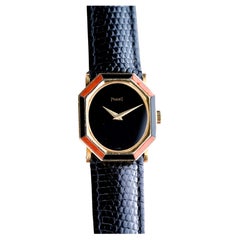 Piaget Coral & Onyx Reference 9341 Watch in 18K Yellow Gold, 1980s