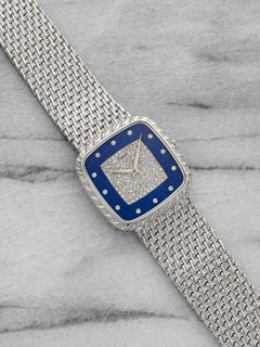 Piaget Cushion 9771 P61 18K WG Lapis Lazuli Diamond Dial Manual 30mm