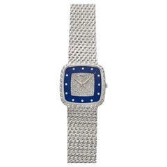 Piaget Cushion 9771 P61 18K WG Lapis Lazuli Diamond Dial Manual 30mm