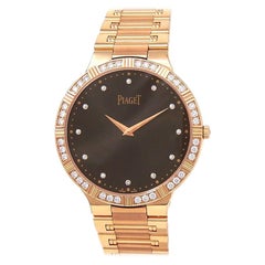 Piaget Dancer 18 Karat Rose Gold Diamond Bezel Hand Winding Men's Watch P10444