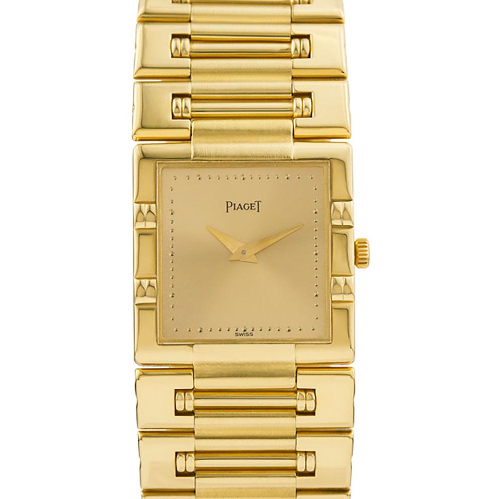Piaget Dancer in 18k gold. Quartz. Ref 80317K81. 23mm case size. Fine Pre-owned Piaget Watch.  Certified preowned Piaget Dancer 80317K81 watch is made out of yellow gold on a 18k bracelet with a 18k Clasp buckle. This Piaget watch has a 23  x 23 mm 