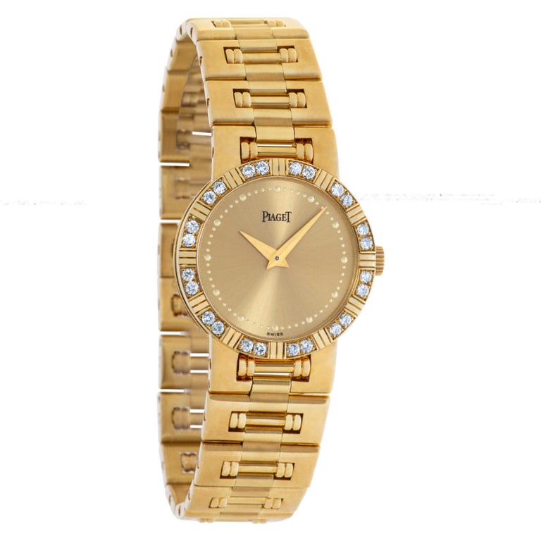 Piaget Dancer with Diamond Bezel in 18k Yellow Gold Wristwatch For Sale ...
