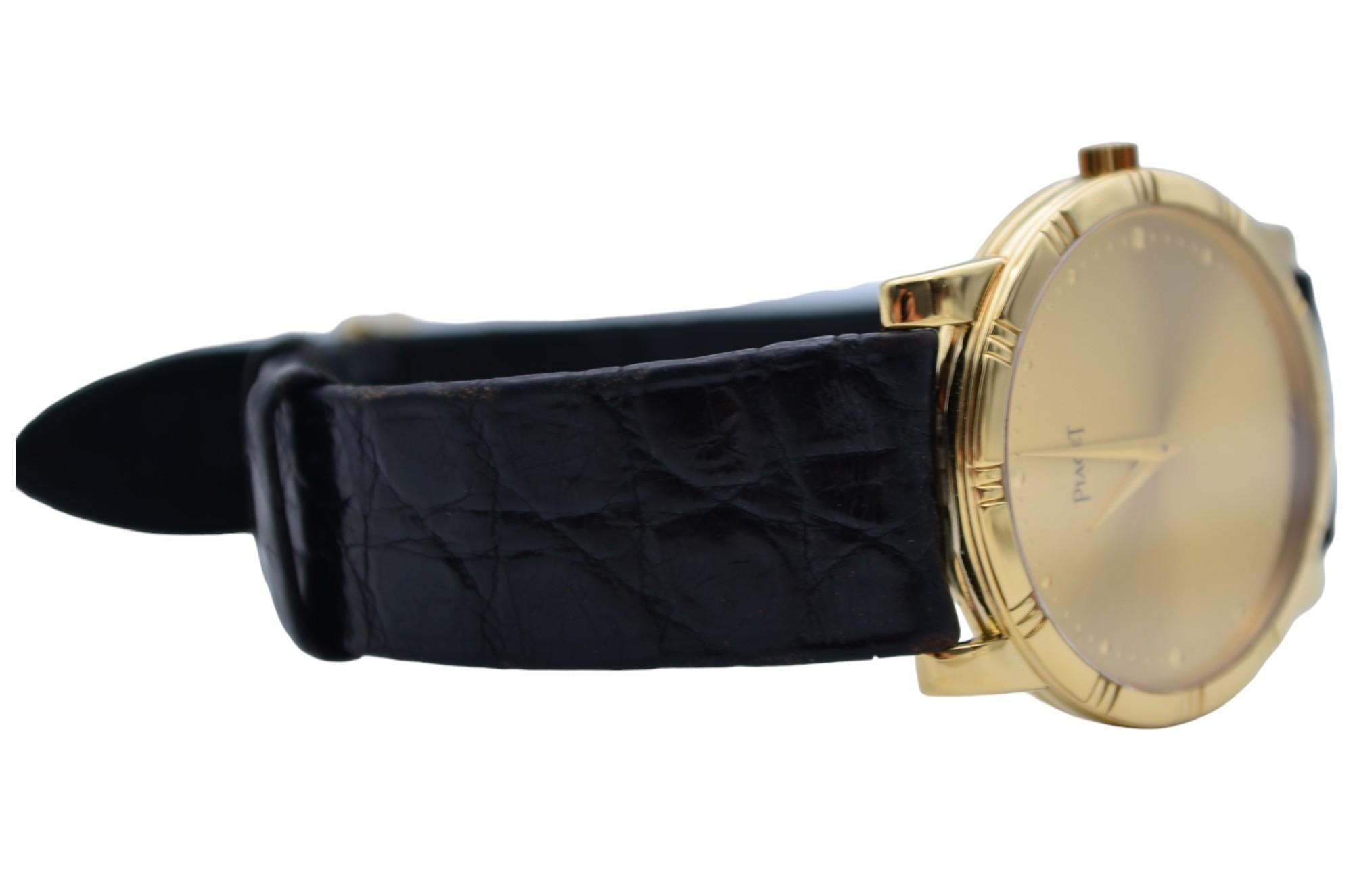 Piaget Dancer 31.5mm Yellow Gold Vintage Leather Strap Manual Winding Ref: 94023 6