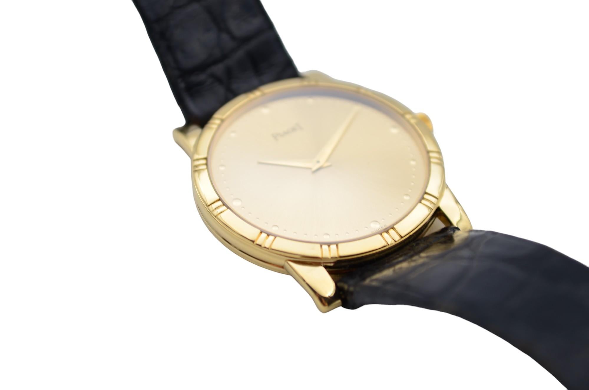 Piaget Dancer 31.5mm Yellow Gold Vintage Leather Strap Manual Winding Ref: 94023 10