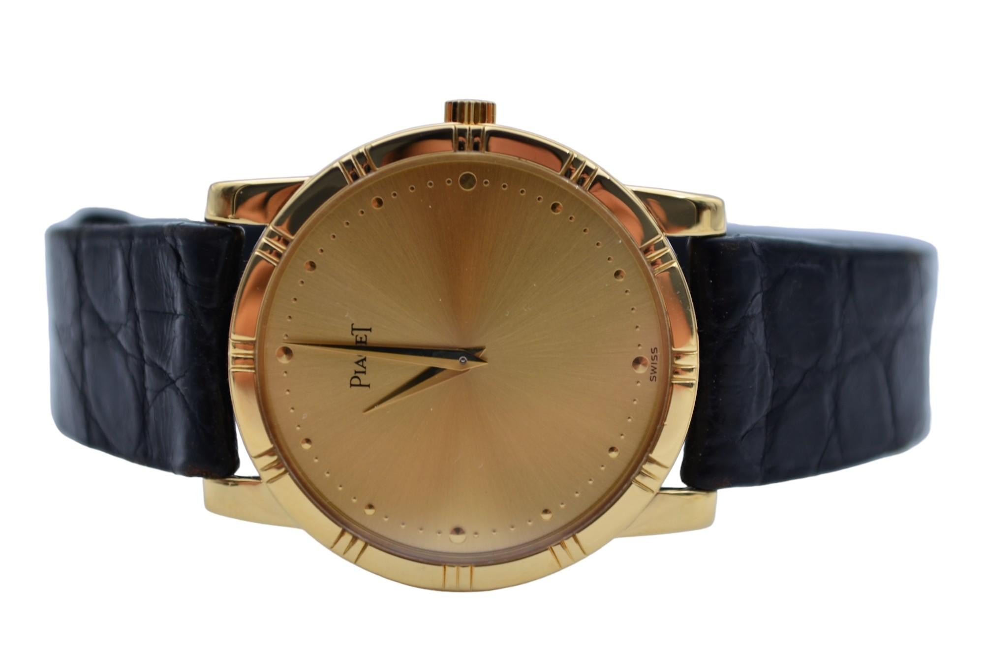 Piaget Dancer 31.5mm Yellow Gold Vintage Leather Strap Manual Winding Ref: 94023 1