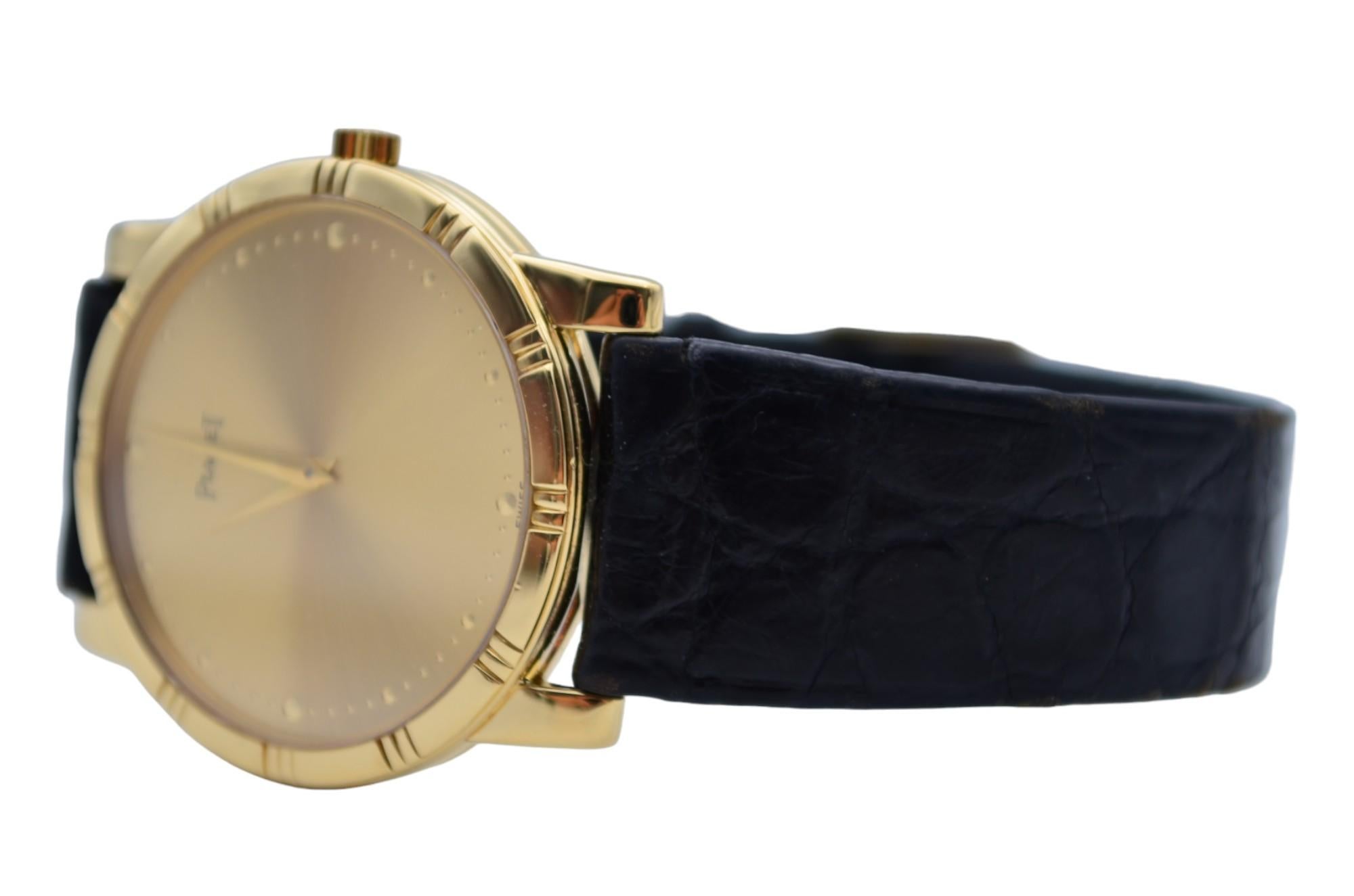 Piaget Dancer 31.5mm Yellow Gold Vintage Leather Strap Manual Winding Ref: 94023 2