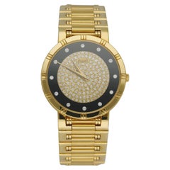 Piaget Dancer 84023 K81 Onyx Diamond Dial 18K Yellow Gold Watch