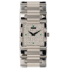 Piaget Dancer 91317 Pave Diamond Emerald 18k WG anni '90