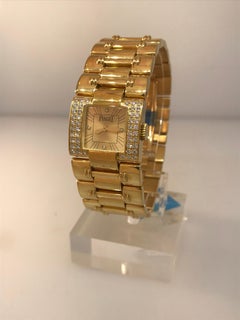 Piaget Dancer Carre Yellow Gold and Diamond Ladies Bracelet Watch 50011 K83 New