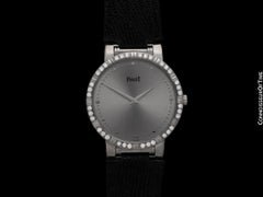 PIAGET DANCER Mens Watch 18K White Gold & Factory Piaget Diamonds - Mint