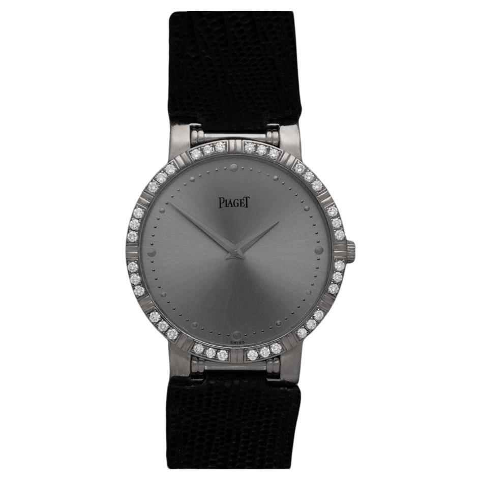 PIAGET DANCER Mens Watch 18K White Gold & Factory Piaget Diamonds - Mint